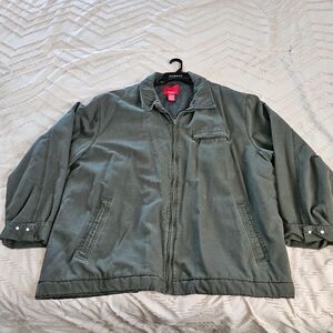 XXL vintage Mossimo men's full-zip canvas workwear jacket  olive green color.